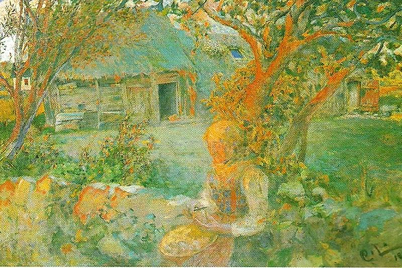 Carl Larsson de sista solstralarna France oil painting art